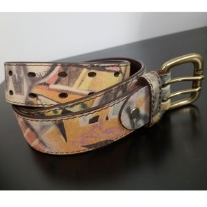 Gold, Brown, Street Art Modern Belt